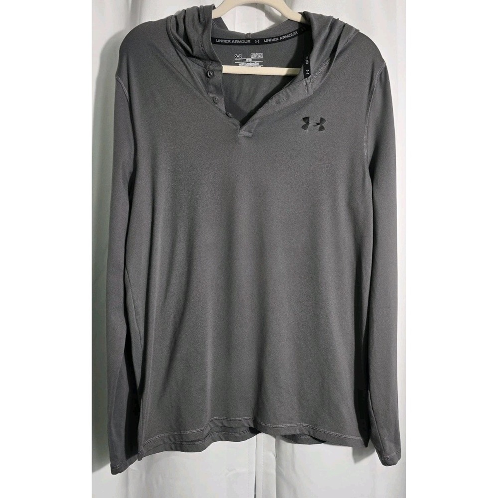 Under Armour Mens Medium‎ Cold Gear Long Sleeve Hooded Shirt Fitted